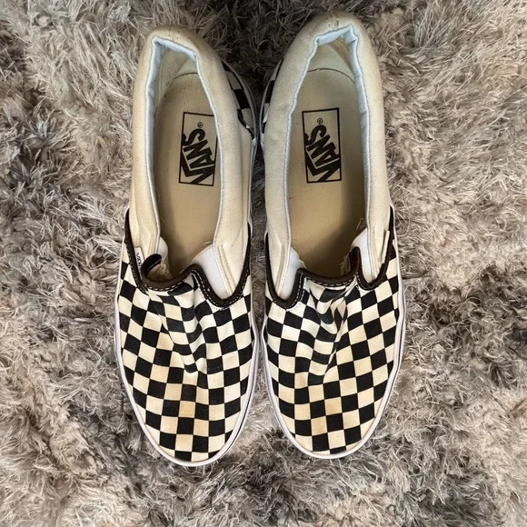 Vans Black and Cream Checkerboard Slip-Ons - Picture 7 of 7
